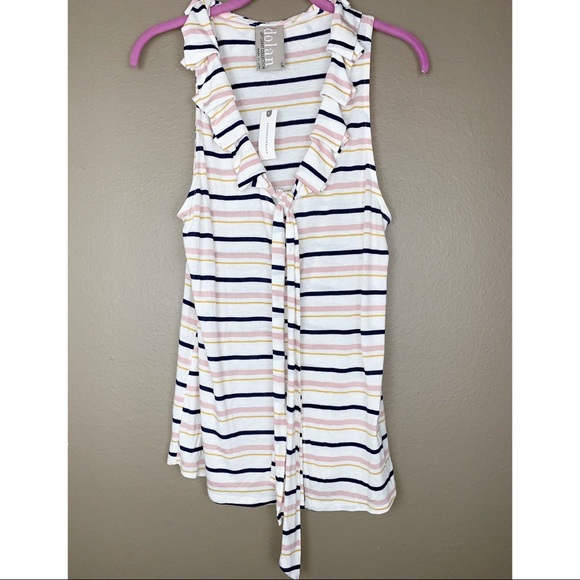 NWT Anthropologie DOLAN | Striped Ruffle Top Small - Picture 2 of 5